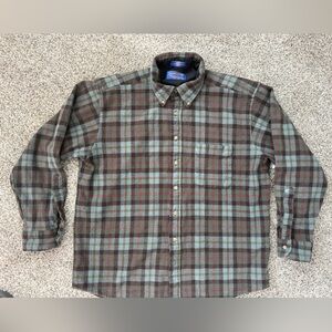 Vintage Pendleton Wool Overshirt CPO Plaid Shirt Jacket 100% Virgin Wool XL USA